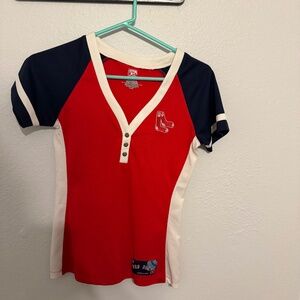 VTG Majestic Cooperstown Collection Red Sox Henley Jersey - Women's Size S